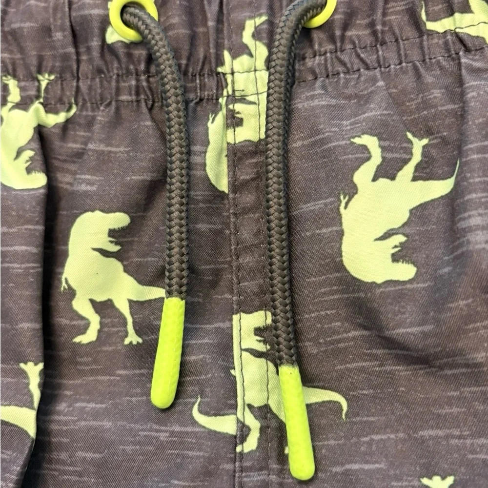Thereabouts Boys Swim Trunks Small 8 Built‎ In Brief Charcoal Green Dinosaur NEW